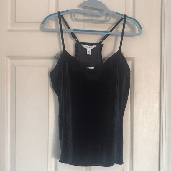 NWT Nine West black lace neck cami size XS - Picture 3 of 7